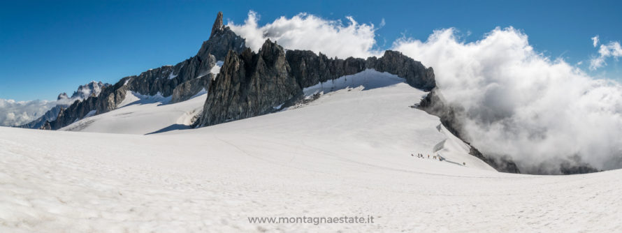 panorama foto ghiacciaio monte bianco